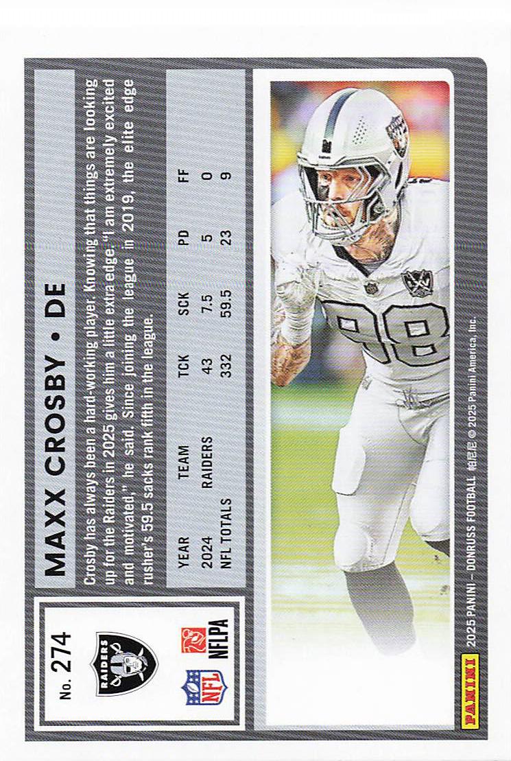 2025 Donruss Football Maxx Crosby #274