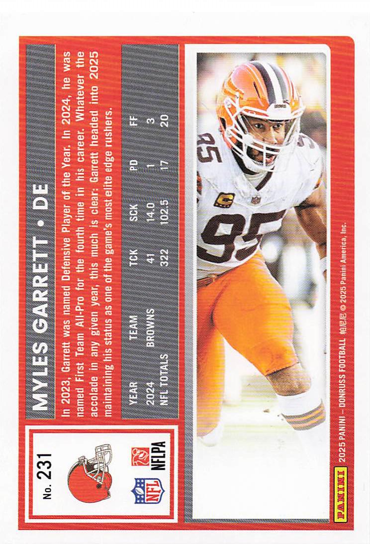 2025 Donruss Football Myles Garrett #231