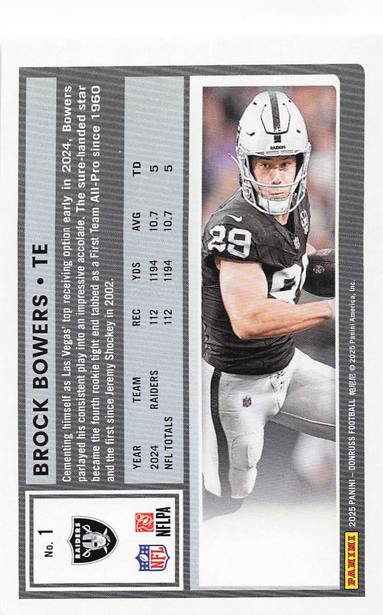2025 Donruss Football Brock Bowers #1