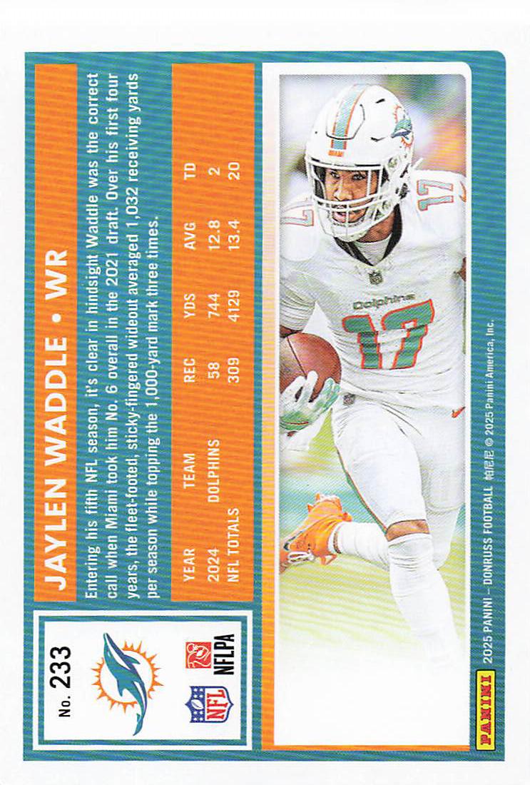 2025 Donruss Football Jaylen Waddle #233