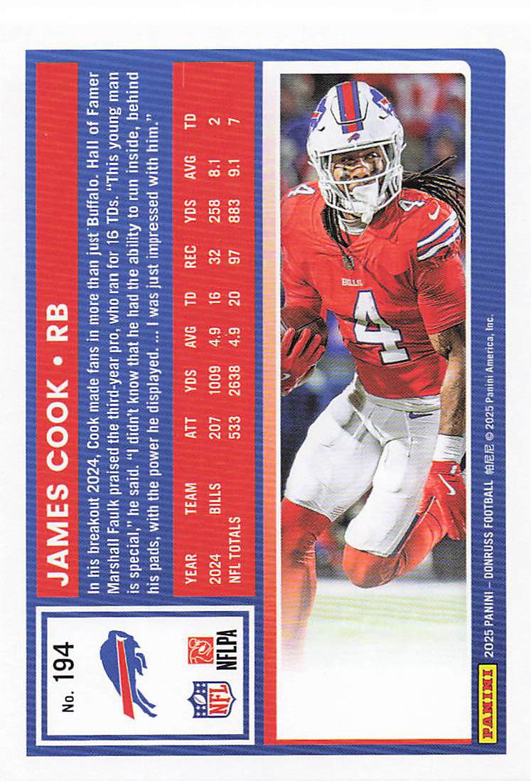 2025 Donruss Football James Cook #194