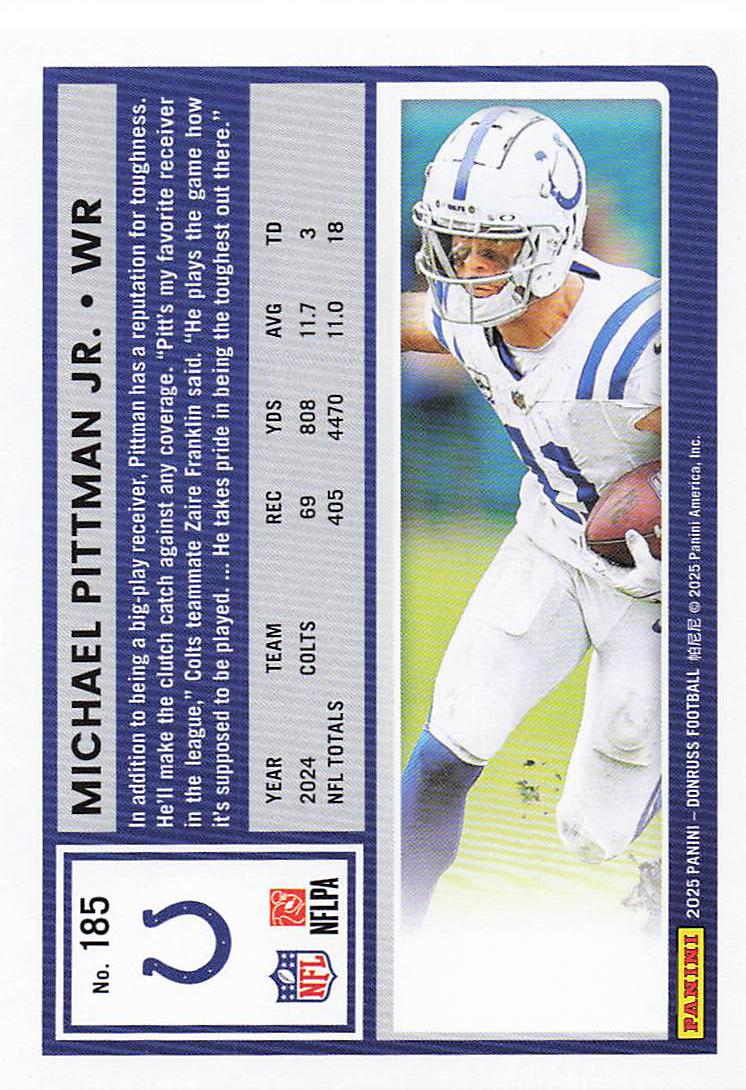 2025 Donruss Football Michael Pittman Jr. #185