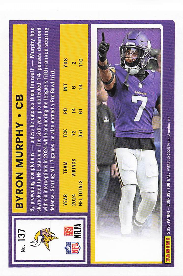 2025 Donruss Football Byron Murphy #137
