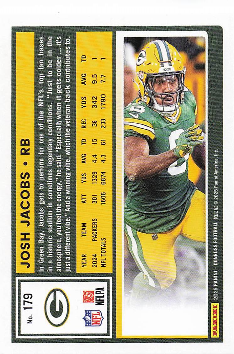 2025 Donruss Football Josh Jacobs #179