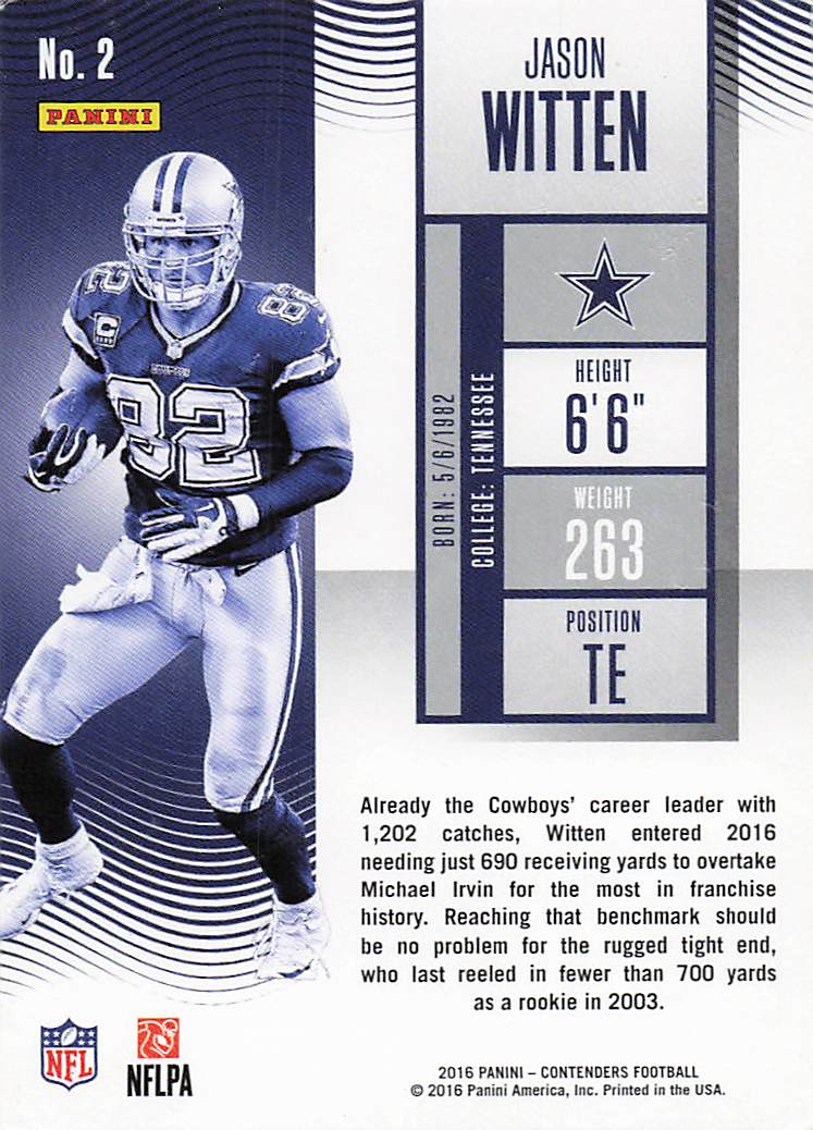 2016 Panini Contenders Football Jason Witten #2