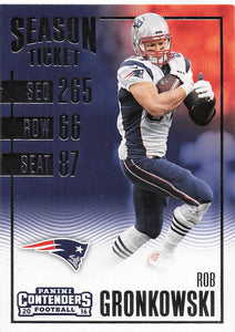 2016 Panini Contenders Football Rob Gronkowski #60