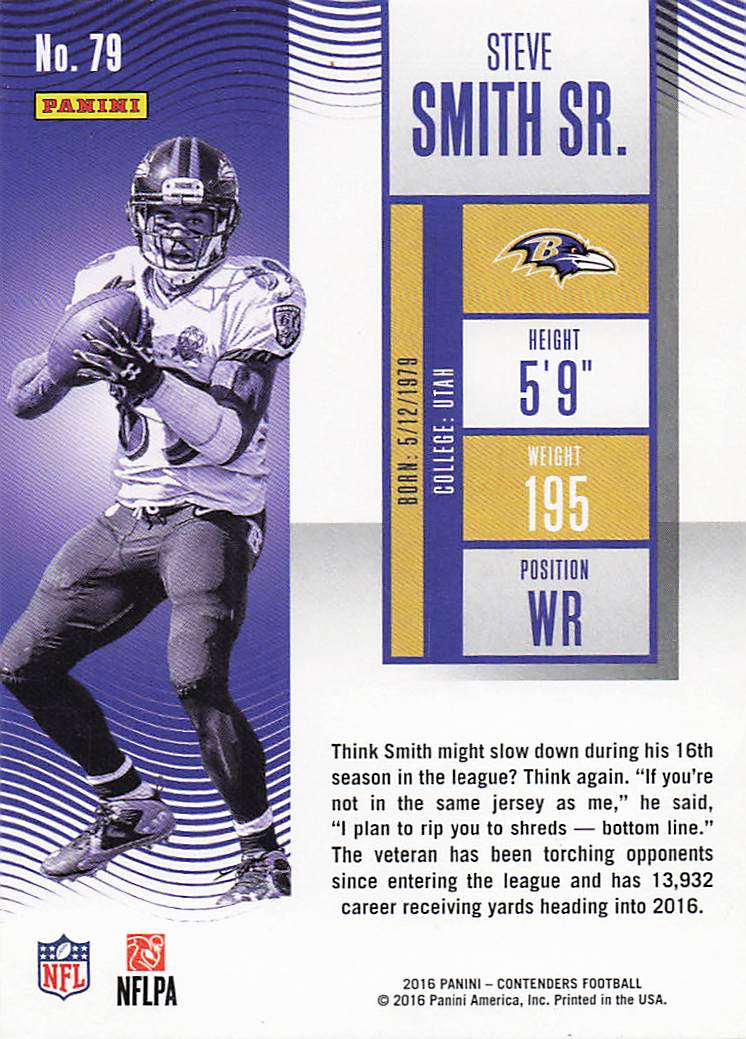2016 Panini Contenders Football Steve Smith Sr. #79