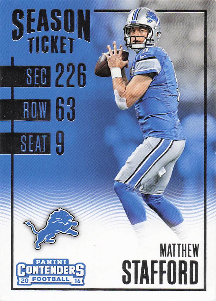 2016 Panini Contenders Football Matthew Stafford #30