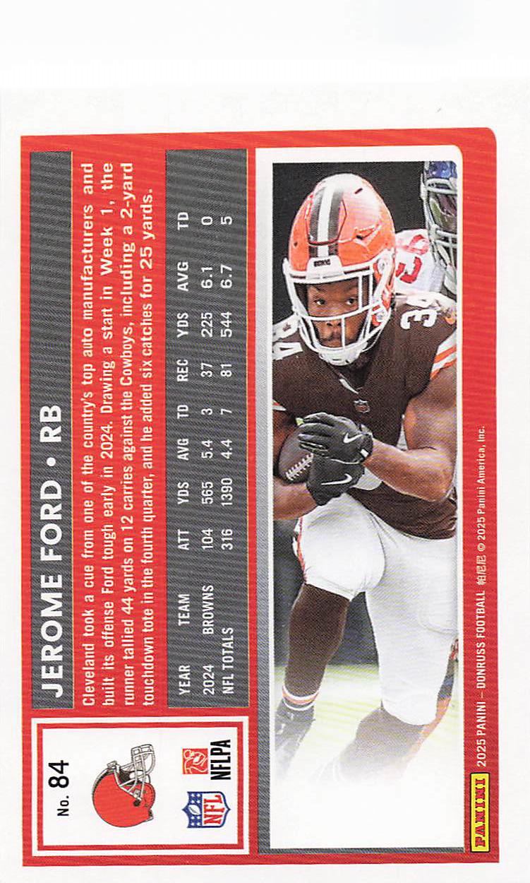 2025 Donruss Football Jerome Ford #84