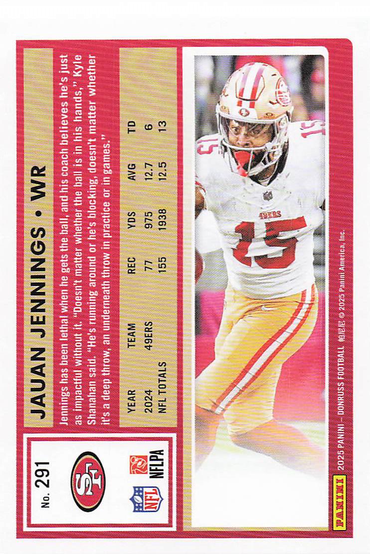 2025 Donruss Football Jauan Jennings #291