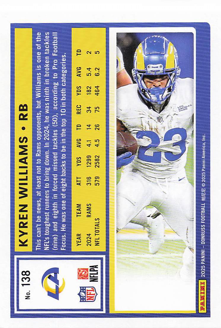 2025 Donruss Football Kyren Williams #138