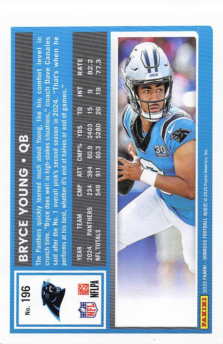 2025 Donruss Football Bryce Young #196