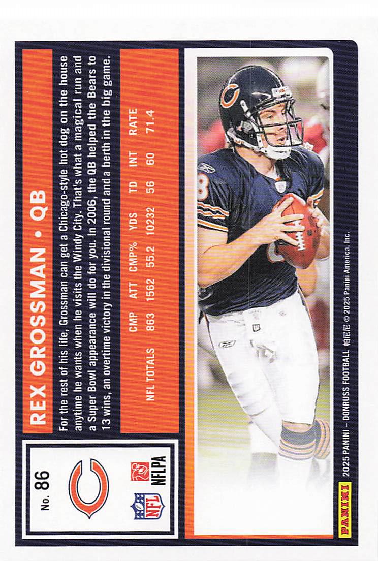 2025 Donruss Football Rex Grossman #86