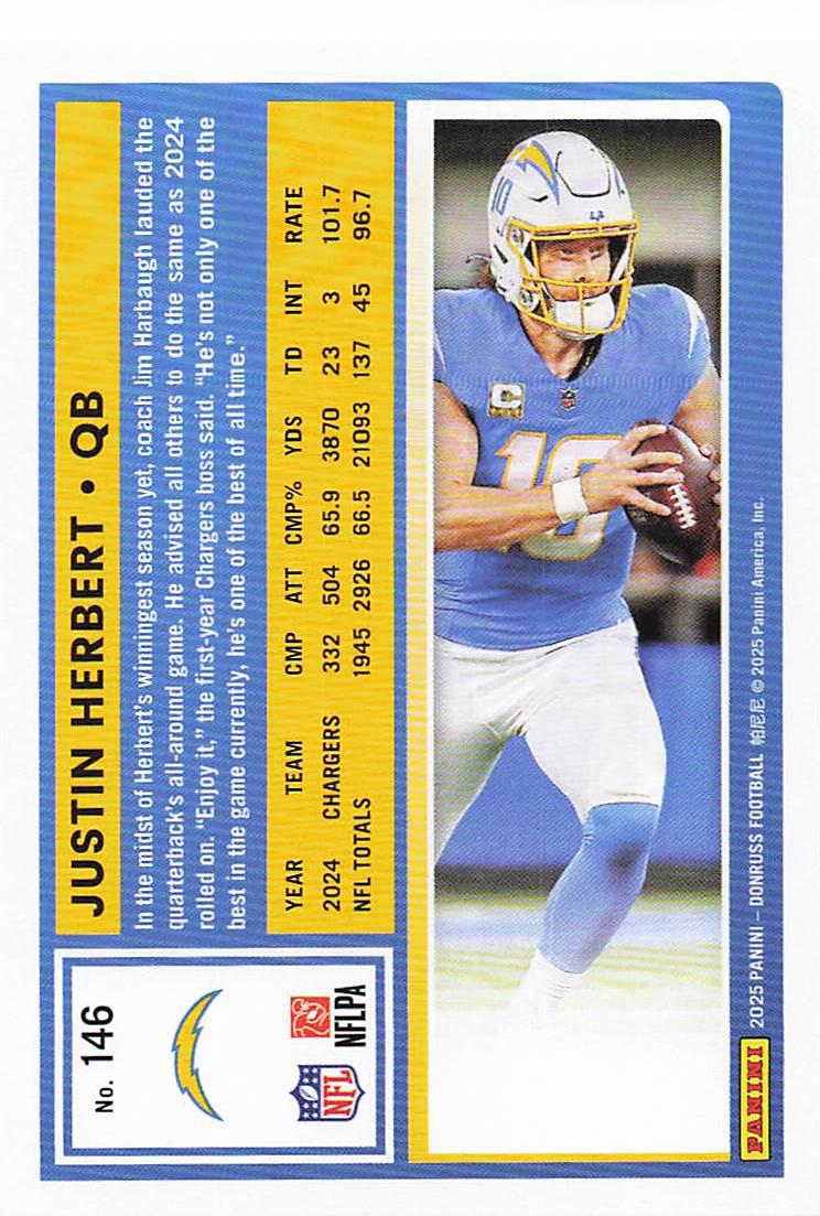 2025 Donruss Football Justin Herbert #146
