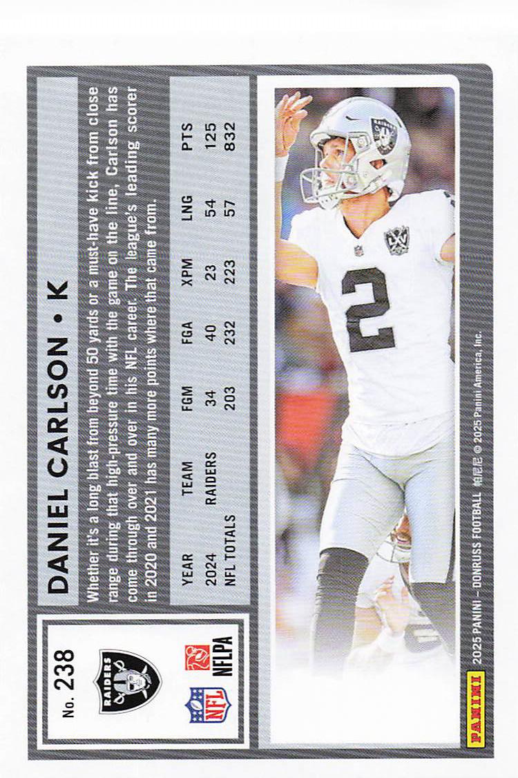 2025 Donruss Football Daniel Carlson #238