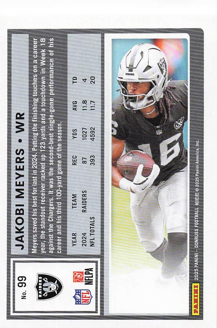 2025 Donruss Football Jakobi Meyers #99