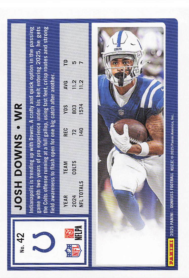 2025 Donruss Football Josh Downs #42