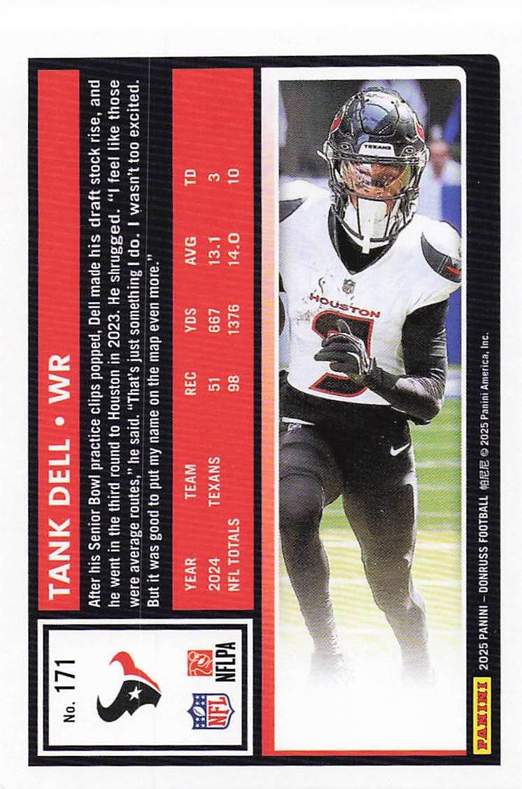 2025 Donruss Football Tank Dell #171