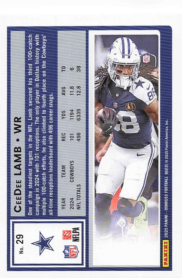 2025 Donruss Football CeeDee Lamb #29