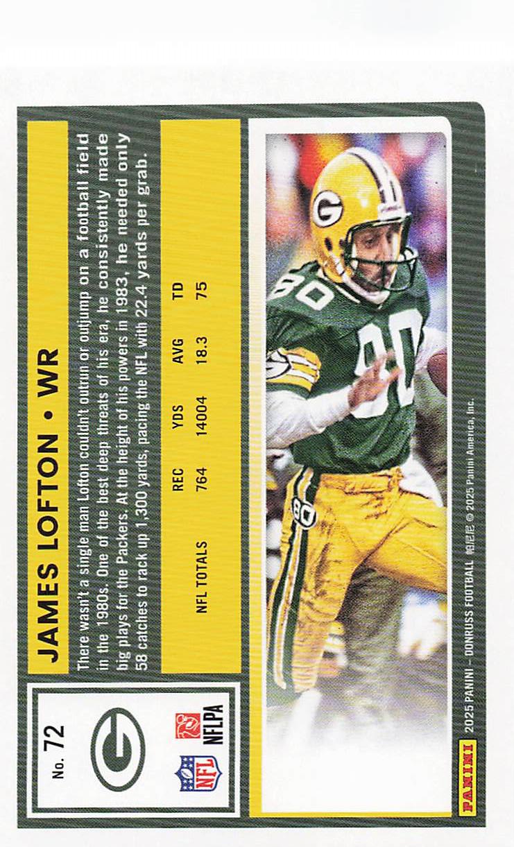 2025 Donruss Football James Lofton #72