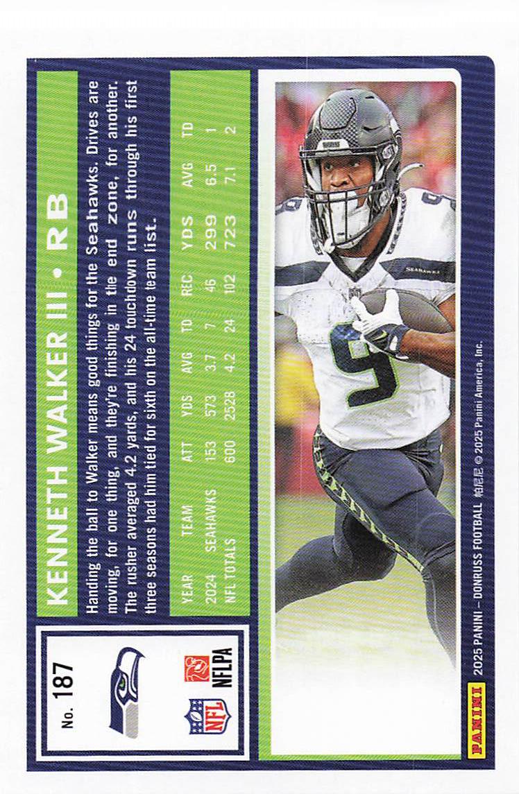 2025 Donruss Football Kenneth Walker III #187
