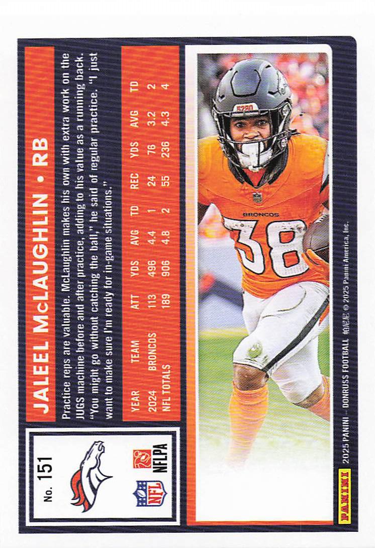 2025 Donruss Football Jaleel McLaughlin #151