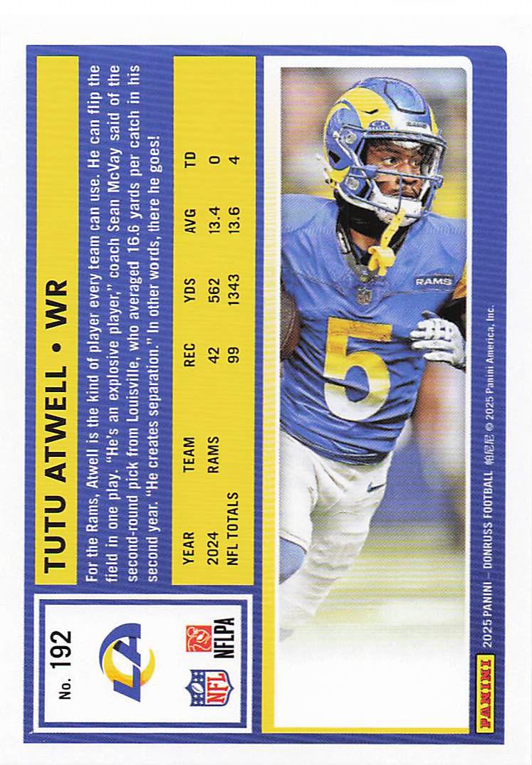 2025 Donruss Football Tutu Atwell #192