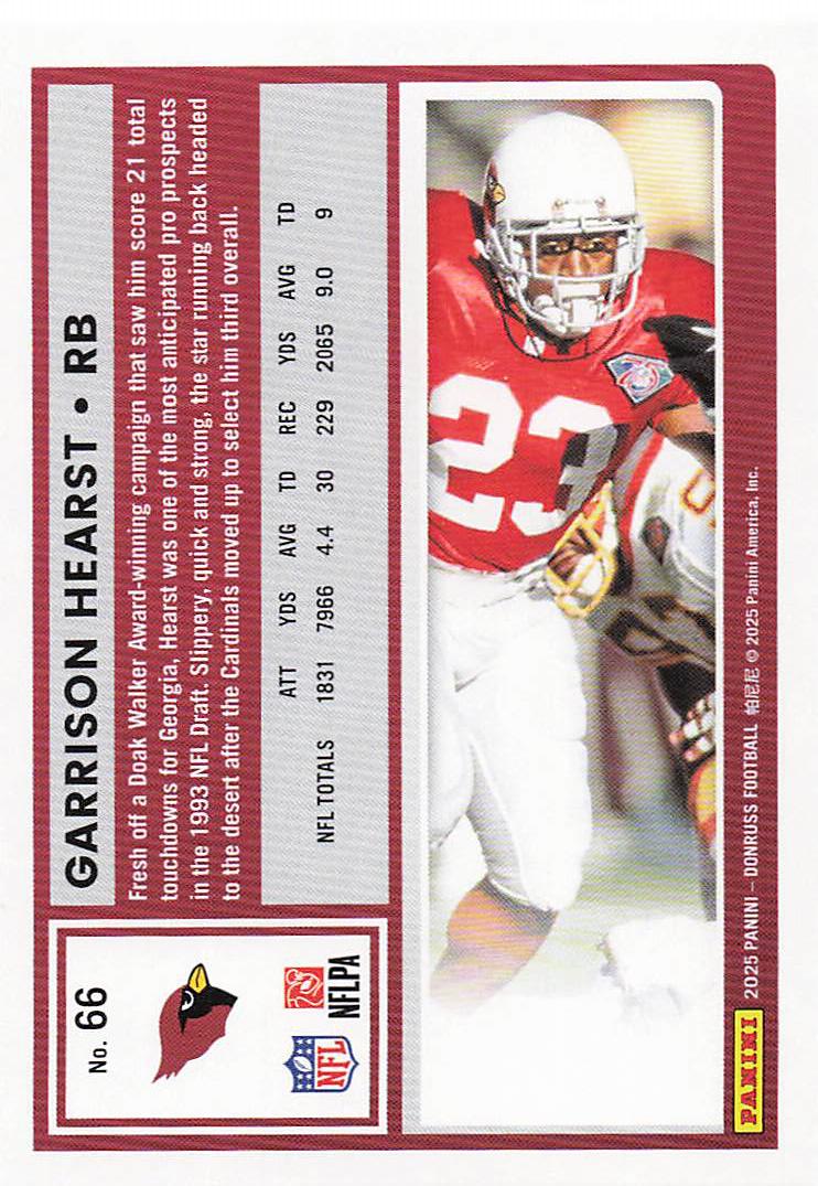 2025 Donruss Football Garrison Hearst #66