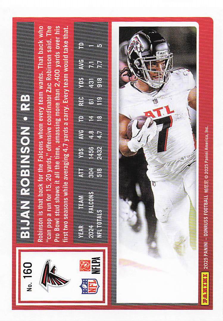 2025 Donruss Football Bijan Robinson #160
