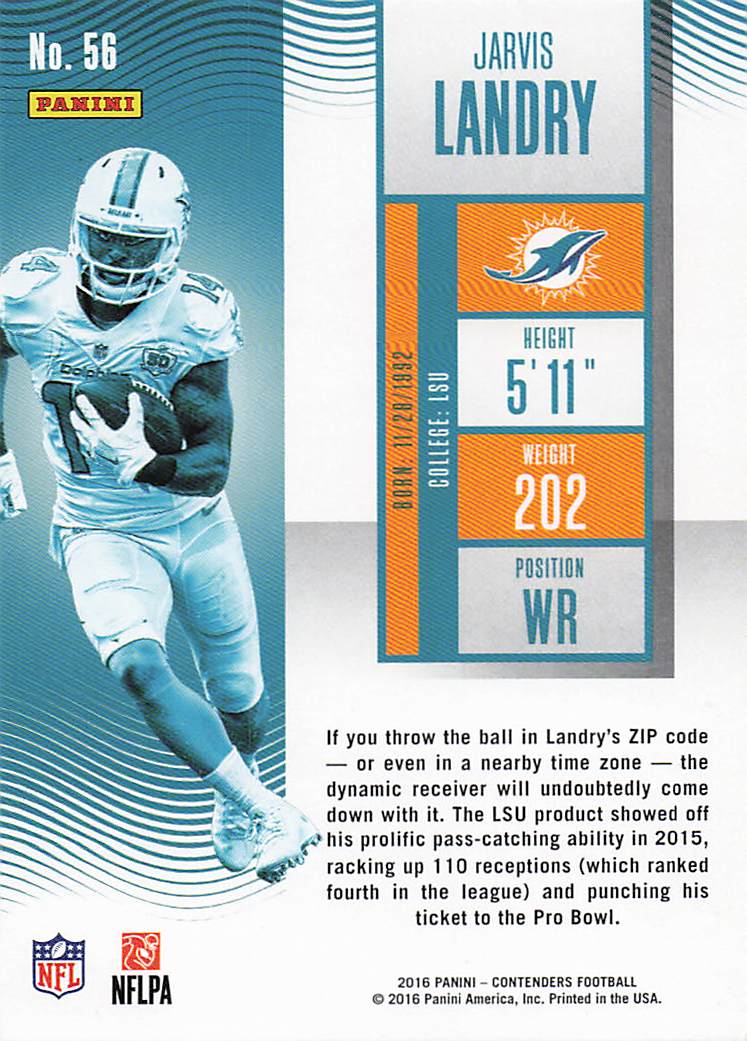 2016 Panini Contenders Football Jarvis Landry #56