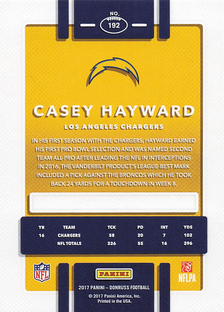 2017 Donruss Football Casey Hayward #192