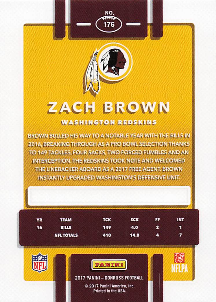 2017 Donruss Football Zach Brown #176