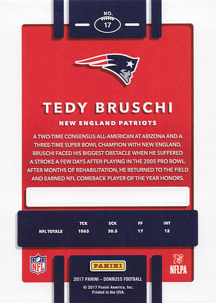 2017 Donruss Football Tedy Bruschi #17