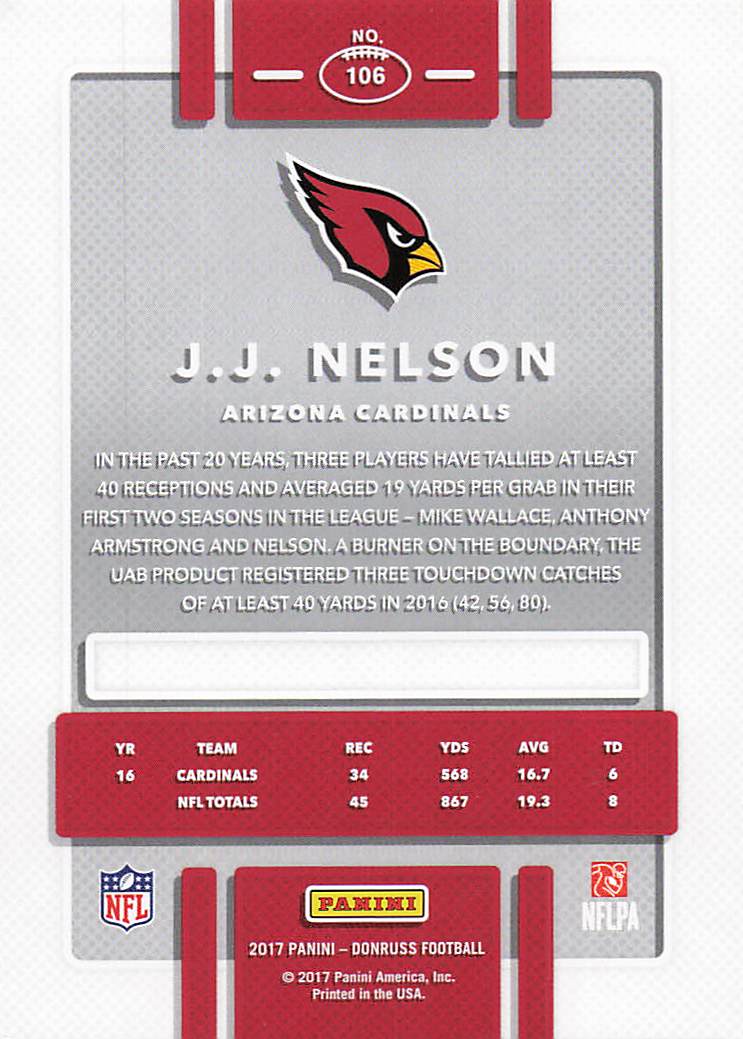 2017 Donruss Football J.J. Nelson #106