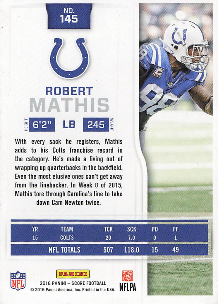 2016 Score Football Robert Mathis #145