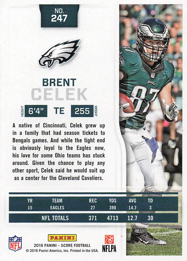2016 Score Football Brent Celek #247