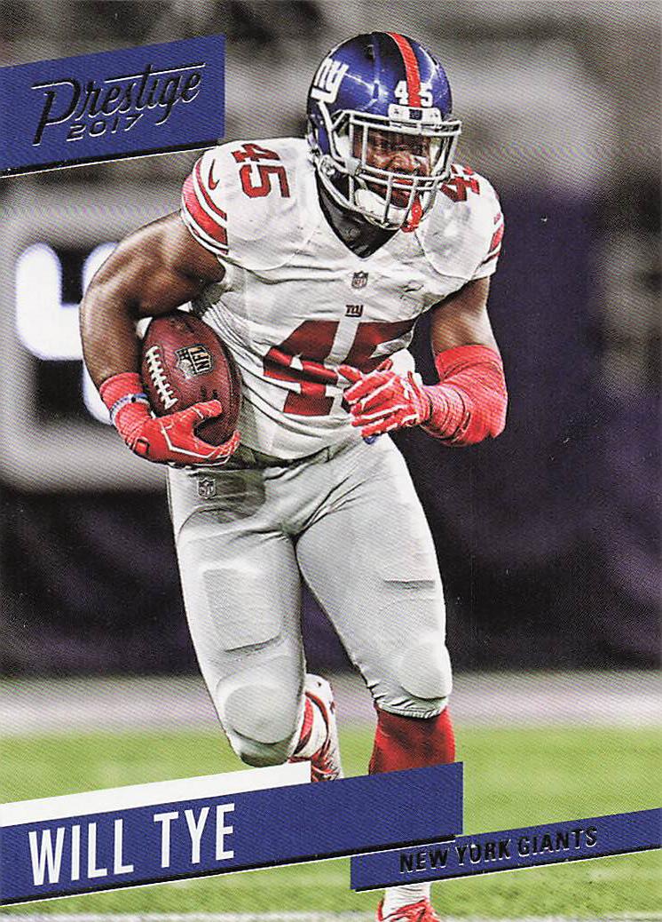 2017 Panini Prestige Football Will Tye #22
