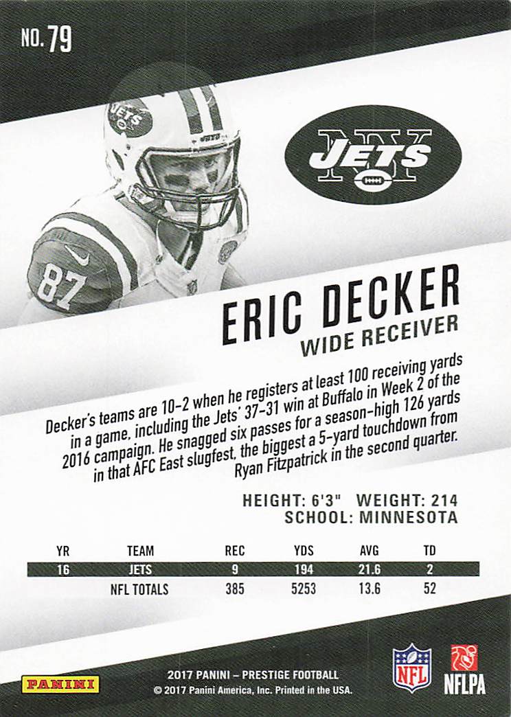 2017 Panini Prestige Football Eric Decker #79