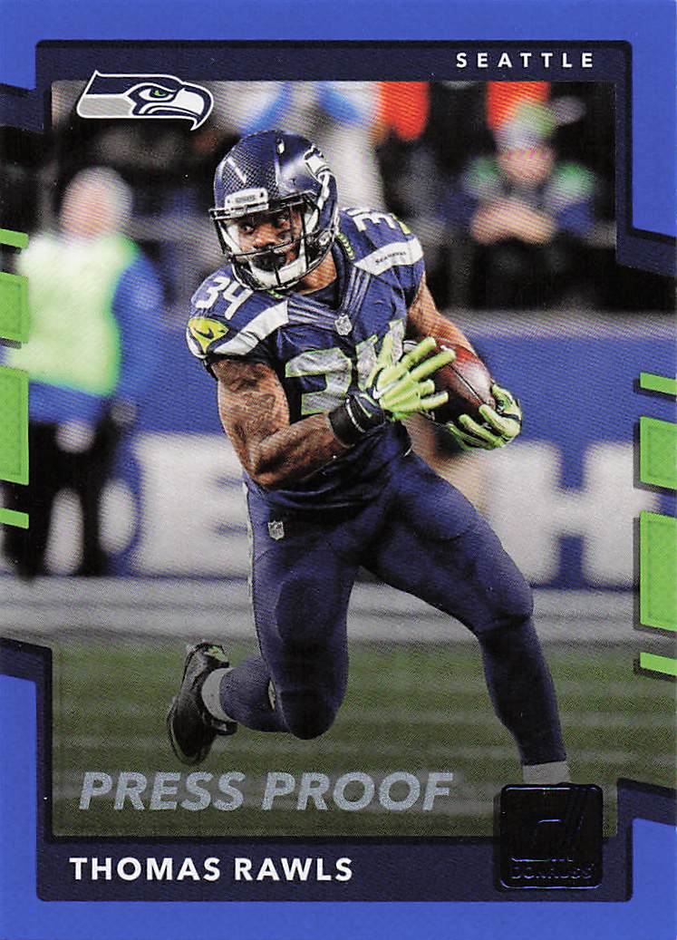 2017 Donruss Football Press Proof Blue Thomas Rawls #155