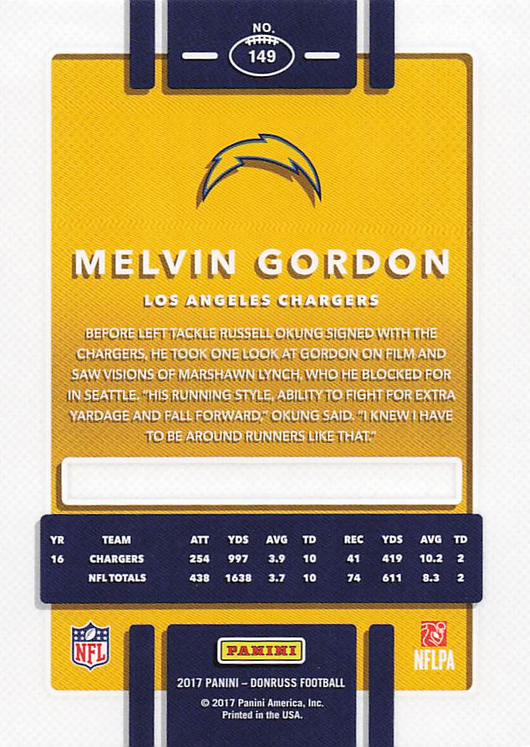 2017 Donruss Football Melvin Gordon #149