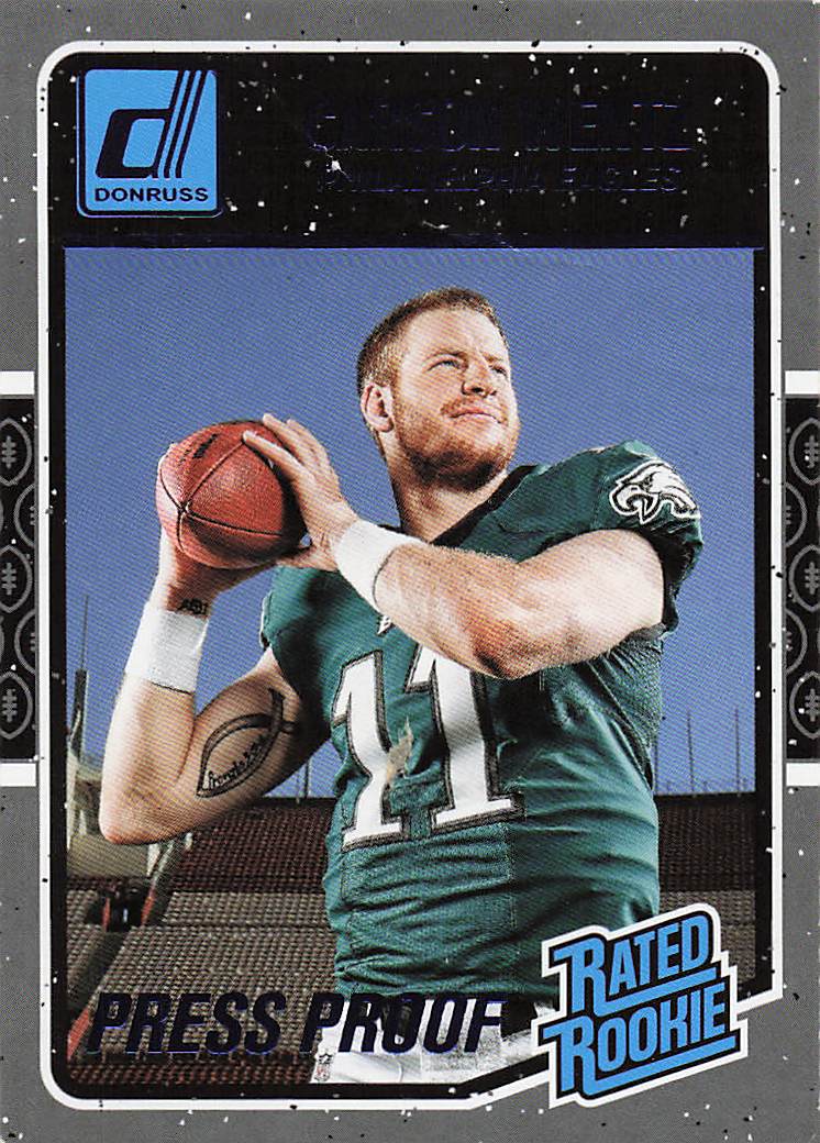 2016 Donruss Football Press Proofs Blue Carson Wentz #356 Rookie
