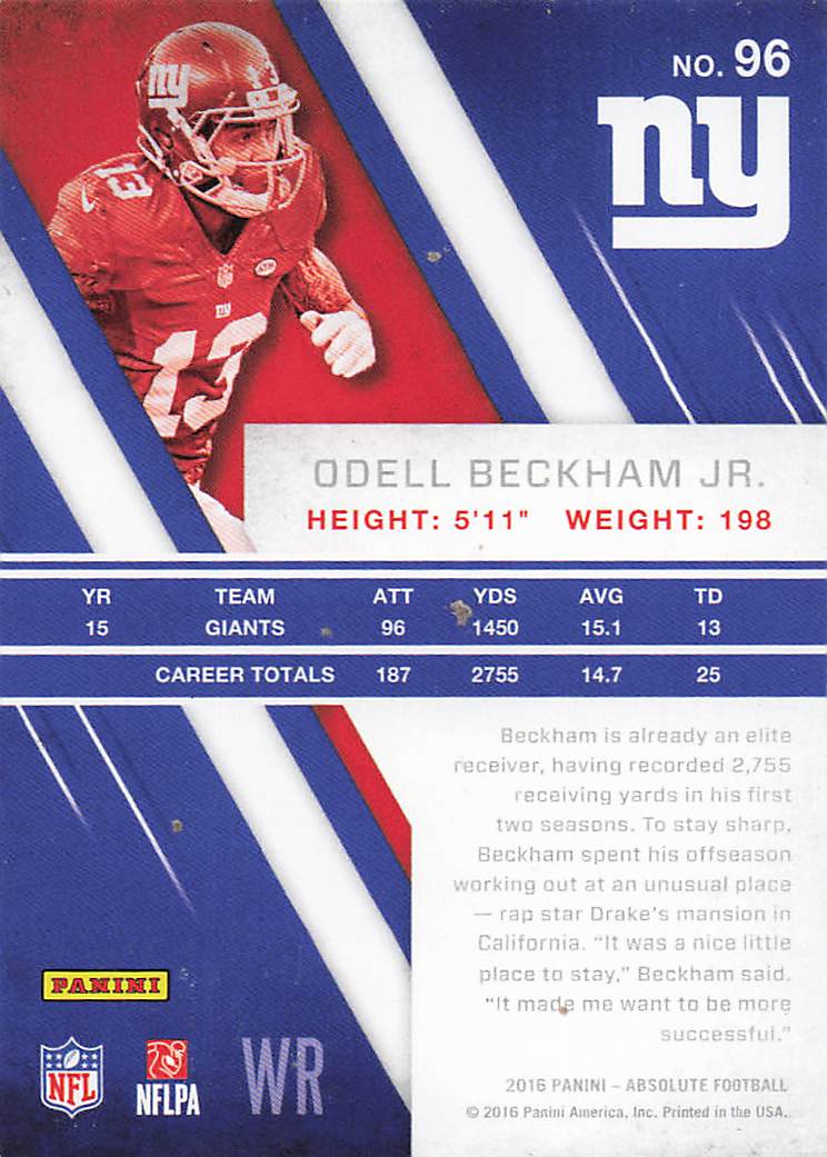 2016 Panini Absolute Football Odell Beckham Jr. #96