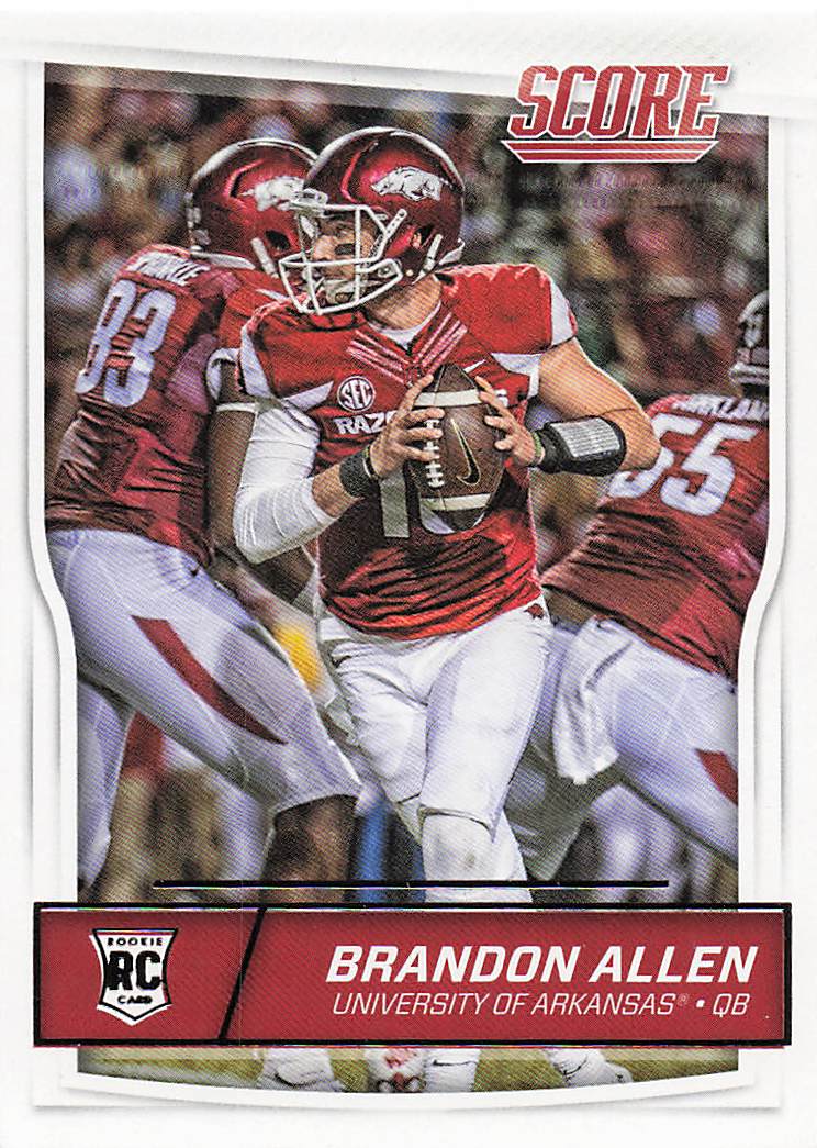 2016 Score Football Scorecard Brandon Allen #428 Rookie