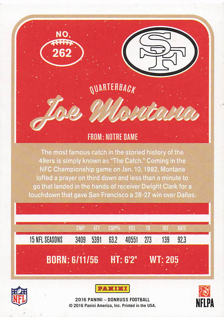 2016 Donruss Football Joe Montana #262
