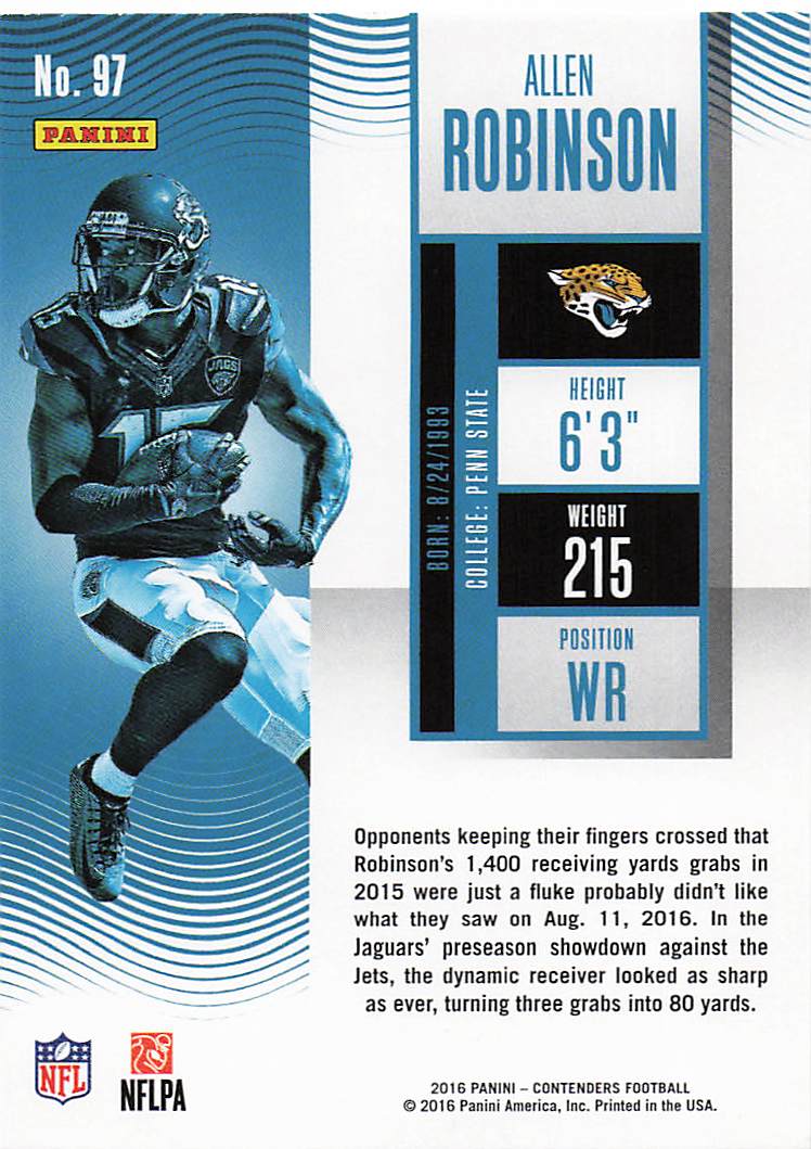 2016 Panini Contenders Football Allen Robinson #97