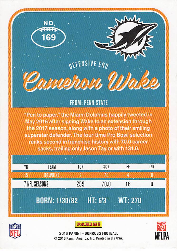 2016 Donruss Football Cameron Wake #169