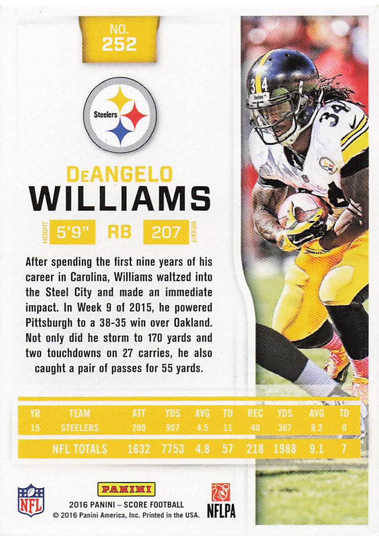 2016 Score Football DeAngelo Williams #252