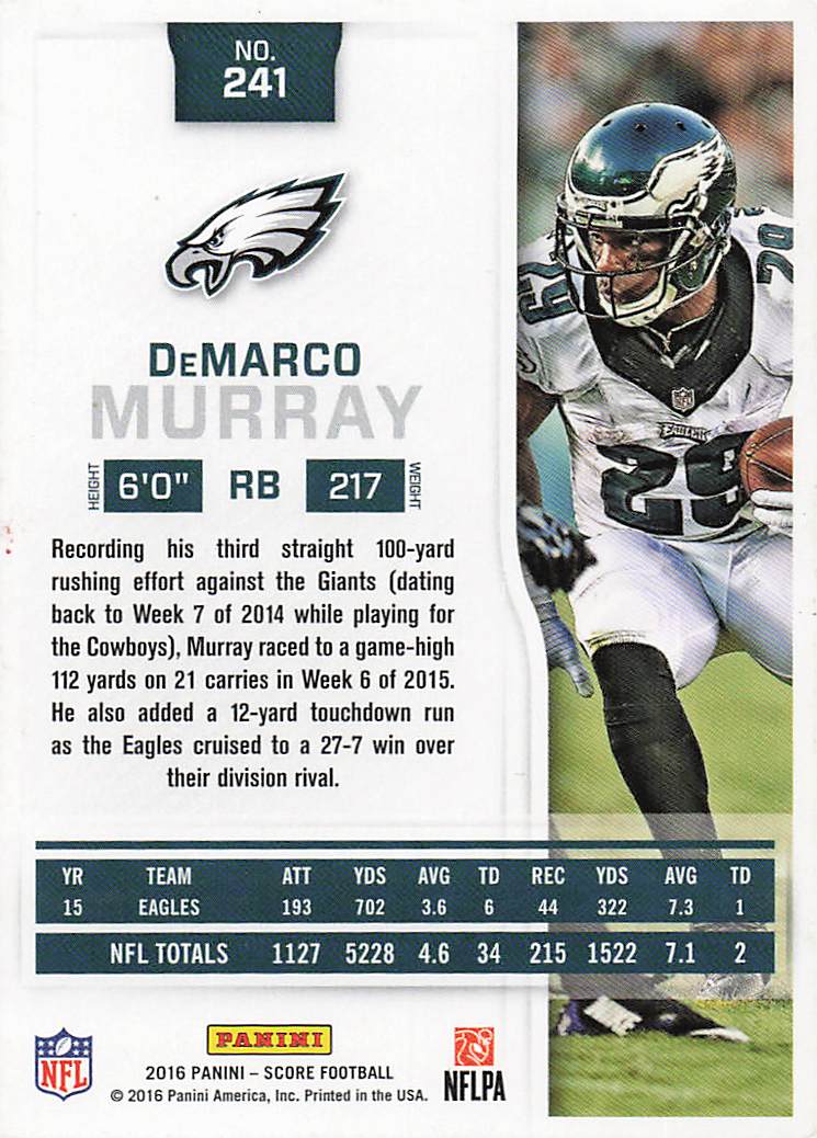 2016 Score Football DeMarco Murray #241