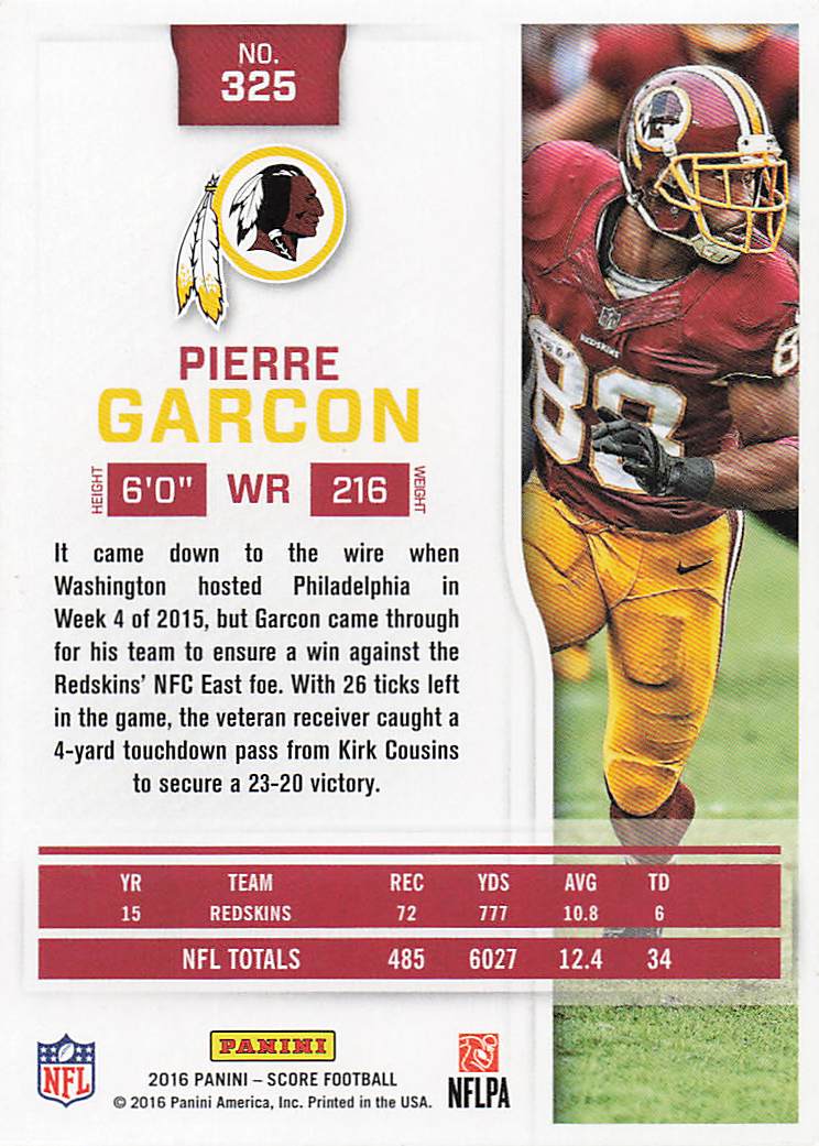 2016 Score Football Pierre Garcon #325