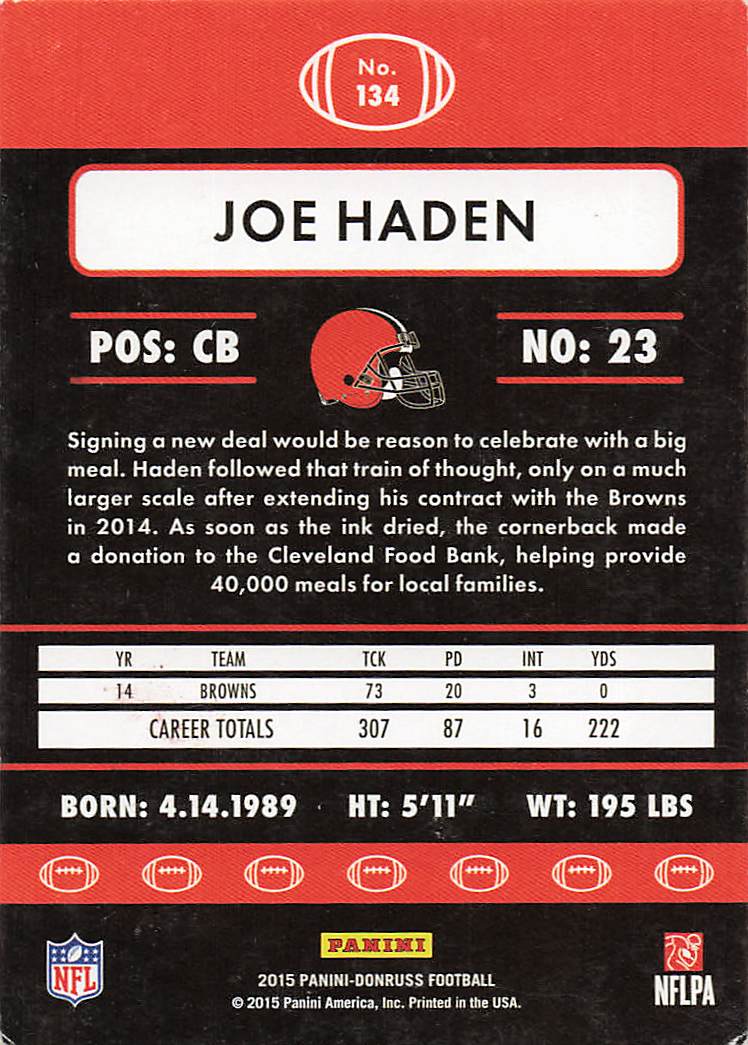 2015 Donruss Football Joe Haden #134